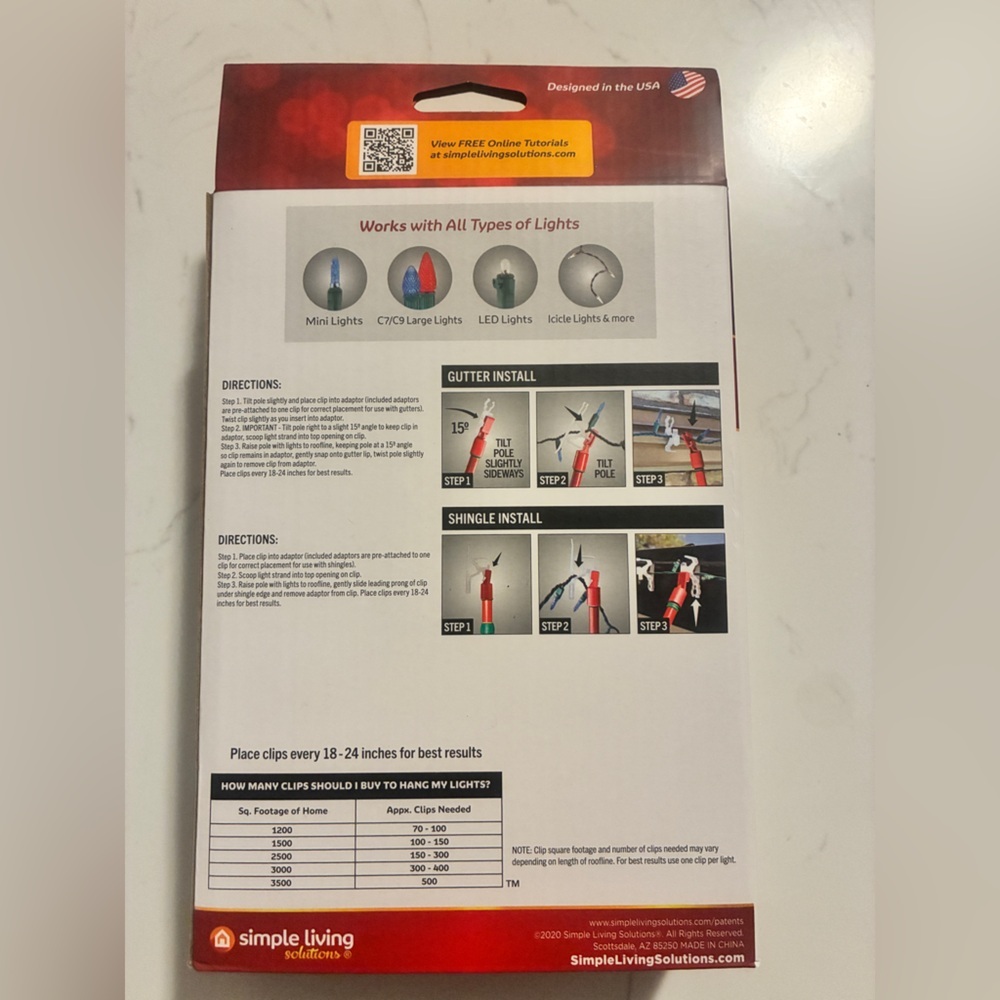 Max Pro Ladderless Light Clips –25 Ct |Gutter & Shingle Holiday Light Clips| NEW - Picture 2 of 2